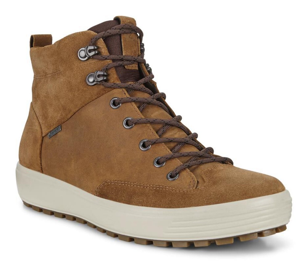 Botas Hombre - ECCO Soft 7 Tred Gtx Altos - Marrom - XQE516278